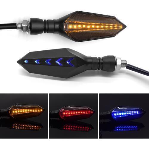2/4pcs Motorcycle Signal Light Turn Tail Light Sequential Flowing Water LED Indicator Amber Lamp Cafe Racer Moto Accessories