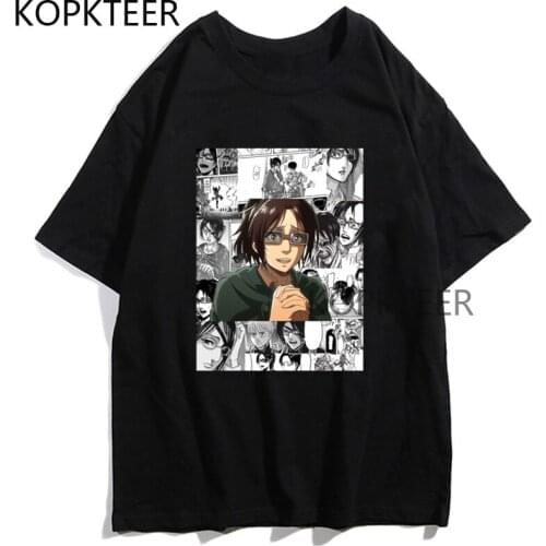 Vintage Attack on Titan Anime T Shirts Hange Zoe Streetwear Harajuku Ulzzang Cotton Crewneck Summer Short Sleeve T-shirts Tops