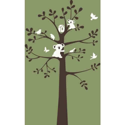Koala Bird Tree Vinyl Wall Stickers Large Size Wall Decal Decor Nursery Baby Kids Room Waterproof Wallpaper 3d Poster D827C