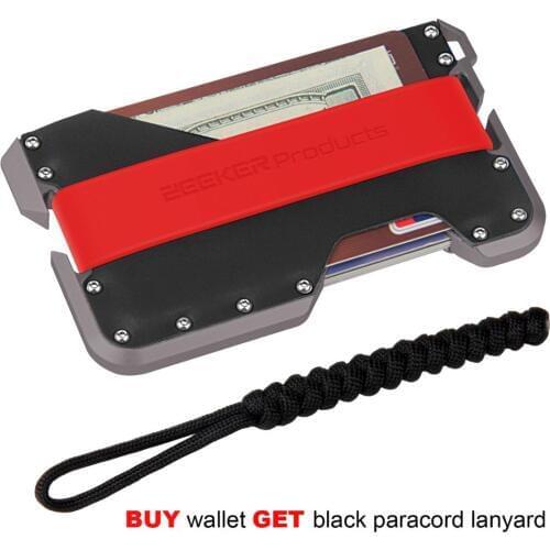 ZEEKER New Aluminum RFID Blocking Credit Card Holder Genuine Leather Minimalist Wallet Grey Metal For Men&Women