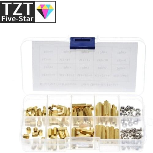 120Pcs M3 Brass Standoff Spacer PCB Board Hex Screws Nut Assortment Kit Female-Female Spacers Male-Female Spacers