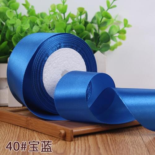 6mm 10mm 15mm 20mm 25mm 40mm 50mm Blue Satin Ribbons DIY Bow Material Handmade Crafts Supplies Wedding Artificial Roses Flower