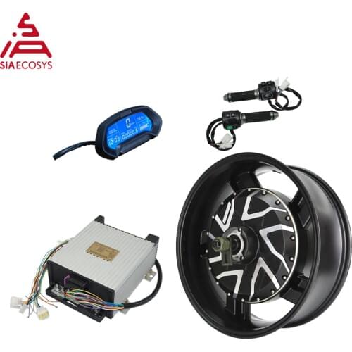SiAECOSYS 17X6.0inch 12000W V4 96V 157kph Hub Motor with APT96800 Controller Power Train Kits for High Power Electric Motorcyc