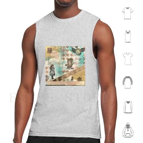 We’Re All Mad Here Tank Tops Vest Alice Tea Party Collage