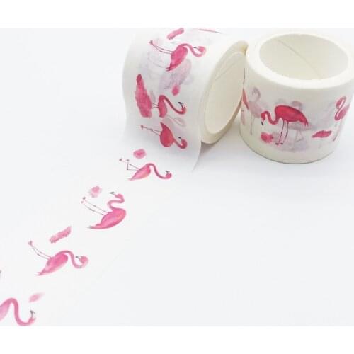 NEW 10pcs/Lot Decorative Cute Beautiful Pink Flamingos Washi Tapes DIY Bullet Journal Adhesive Masking Tape Stationery