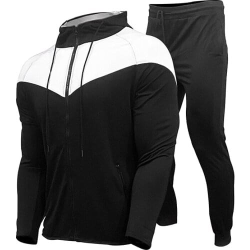 Fall 2021 Mens Gym Clothing Set Hoodies Pullover Sportswear Running Fitness Weight Loss Sweating Sports Jogging Suit