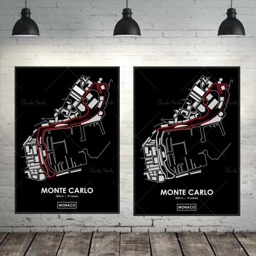 Monte Carlo - Monaco Track Map Poster