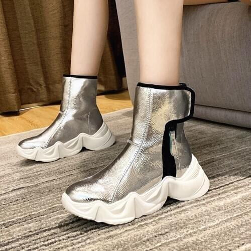 Winter 2020 new trend bright color warm Plush Martin Short Boots comfortable casual womens shoes