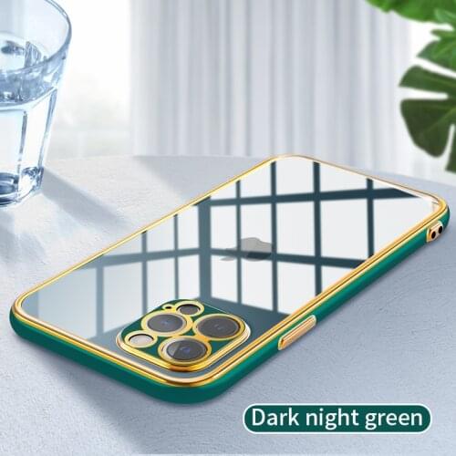 Luxury Electroplating Frame Phone Case For iPhone 12 Pro 11 Pro Max Clear Transparent Back Cover For iphone XS MAX XR X 7 8 Plus