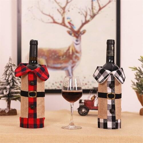 Christmas Decor Wine Bottle Cover New Year Xmas Holiday Party Decoration Tablet Decors Christmas Fabric Wine Bottles Covers