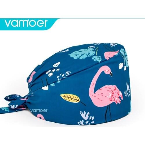 Nursing scrub hat cap Print Nurse Hats Adjustable Surgical Cap Sweat-Absorbent Towel Beauty Salon Pharmacy Lab Pet Doctor Caps