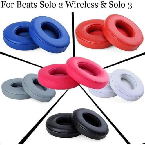 1 Pair Ultra-soft Headphone Foam Earpads Replacement Cushion Earbuds For Beats Solo 2 & Solo3 Wireless Bluetooth Headset
