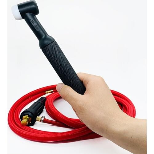 WP26 Quick Connect TIG Welding Torch Gas-Electric Integrated Red Hose Cable Wires 4M 35-50 Euro Connector