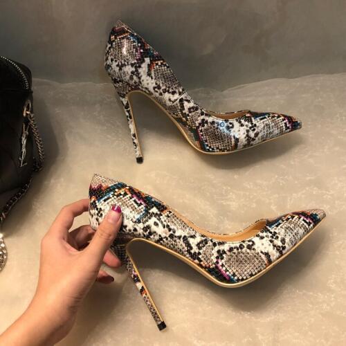 2019 Fashion free shipping new python snake Patent Leather Poined Toe Stiletto high heel shoe pump HIGH-HEELED SHOE dress shoes
