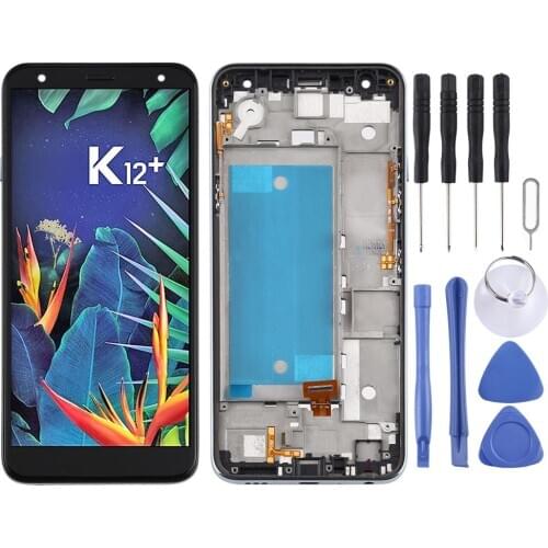 LCD Screen and Digitizer Full Assembly with Frame for LG K40 LMX420 / X4 2019 / K12 Plus,Single SIM (Black)