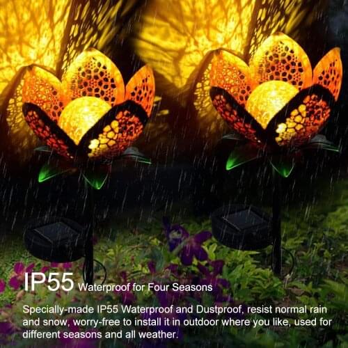 2pcs Solar Light Garden Lawn Landscape Decorative Lamp Outdoor Waterproof Flower Light Decorative Lights For Yard