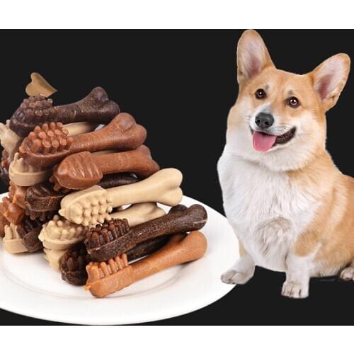 30Pcs/lot Dog Chews Toys Plastic Bone Molar Teeth Clean Stick Food Treats Toys Snacks Toothbrush Bone Design Removing Oral Odor