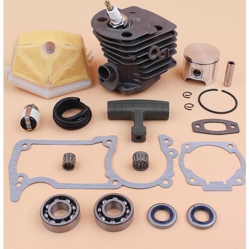 46mm Cylinder Piston Bearing Oil Seal Air Filter Set for Husqvarna 50,51,55 Rancher Engine Kit Gas Chainsaw Parts Nikasil Plate