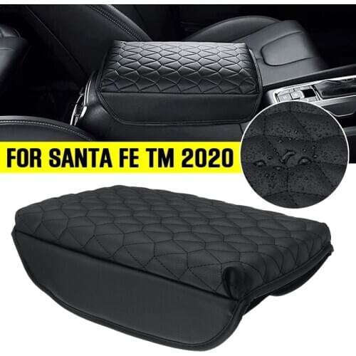 Car Leather Center Console Armrest Box Mat Pad Cover for Hyundai Santa Fe TM 2020
