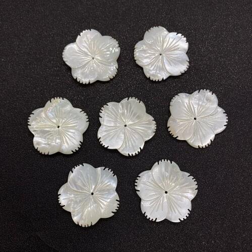 Natural Pearl Shell Bead Carved White Loose Bead Perforation Fashion Charm Lady DIY Necklace Bracelet Accessories Jewelry