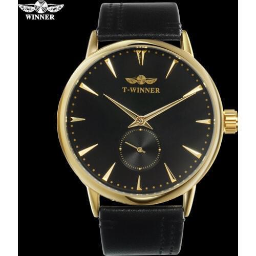 Men Mechanical Watches Winner Top Luxury Brand Hand Wind Watches Stainless Steel Leather Band Forsining Man Waterproof Clock