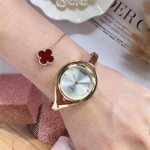 Cussi Luxury Brand Gold Womens Bracelet Watches Ladies Dress Watch Fashion Quartz Wristwatch Relogio Feminino Reloj Mujer Clock