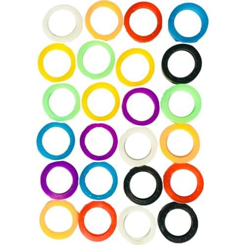 Colorful Soft PVC Key Top Head Cover Tags Cap ID Markers Key Markers Case Holder Keyring Topper Pack of 24
