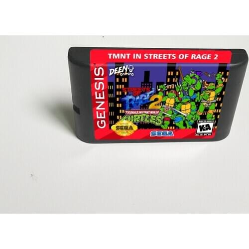 Turtles in Streets Of Rage 2 - 16 bit MD Games Cartridge For MegaDrive Genesis console