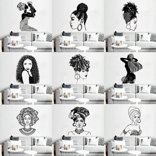 Black Woman Queen Wall Decal Sticker Classy Lady African Goddess Woman Afro Girl Room Gifts Vinyl Wall Art Bedroom Decoration