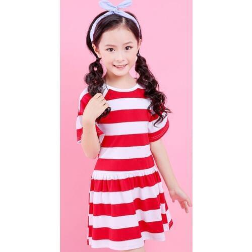 Summer Kids Dresses for Girls Short Sleeve Casual Dress Princess Party Girls Clothing 2019 Girls Summer Dress 4 6 8 10 11 Years