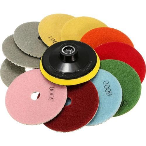 12pcs 4''/100mm Wet Dry Diamond Polishing Pads Sanding Disc Grinder For Granite Stone Concrete Marble Polisher Abrasive Tools