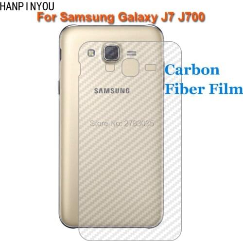 For Samsung Galaxy J7 2015 J700 5.5" New Durable 3D Anti-fingerprint Transparent Carbon Fiber Back Film Rear Screen Protector