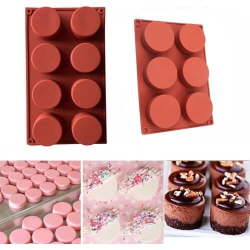6/8 Cavity Round Silicone Cake Mold Decorating Moulds Jelly Pudding Chocolate Molds