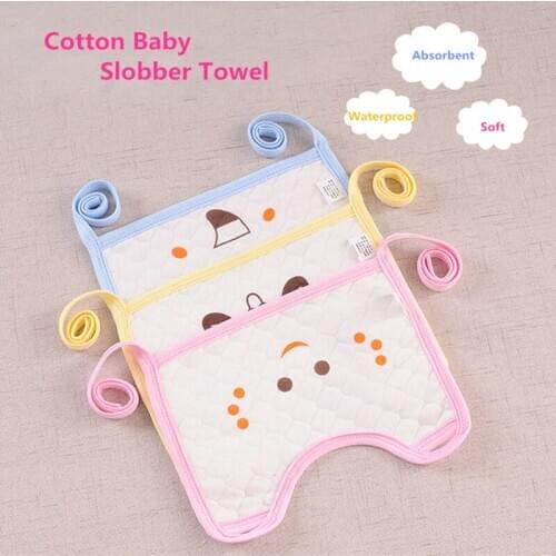 Cotton Feeding Baby Bib Cute Cartoon Print Soft Absorbent Kids Toddler Boy Girl Saliva Towel Burp Cloths