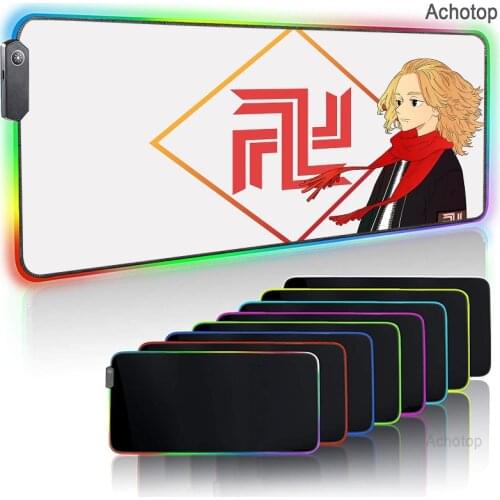 Tokyo Revengers Game Mousepad RGB Setup Gamer Anime Mouse Carpet Mouse Pad LED Gaming Accessories PC Keyboard Table Mat Pads