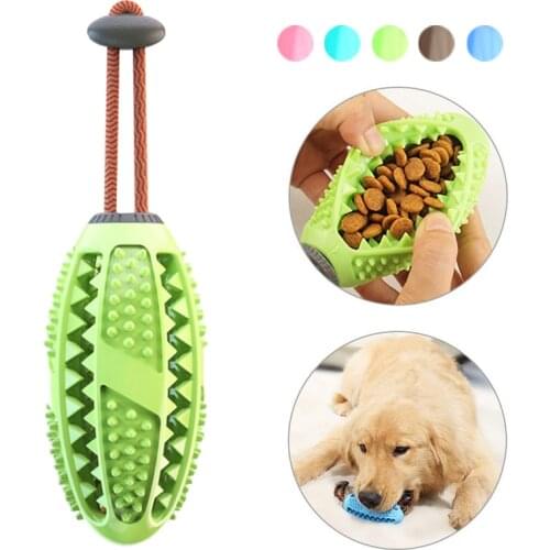 Interactive Dog Toy Food Dispenser Ball Dog Chew Toys Dog Toothbrush Pet Molar Tooth Cleaning Supplies Doggy Puppy Dental Care