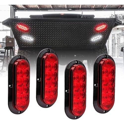 4Pc 6 Inch Amber Oval LED Trailer Tail Light Kit Marine Trailer Lights for Boat Trailer RV Trucks