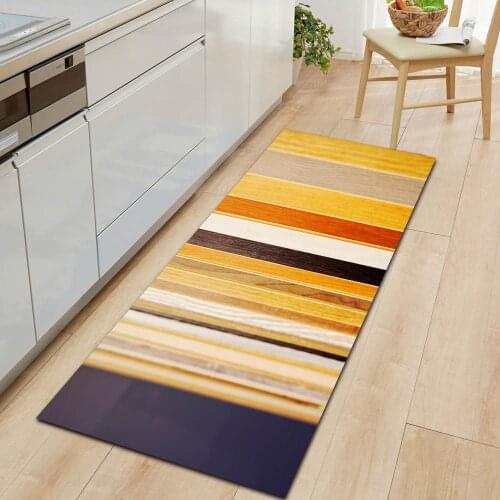 Color Wood Grain Doormat Entrance Door Home Kitchen Mat Bedroom Hallway Floor Soft Carpet Bathroom Water Absorption Long Rug