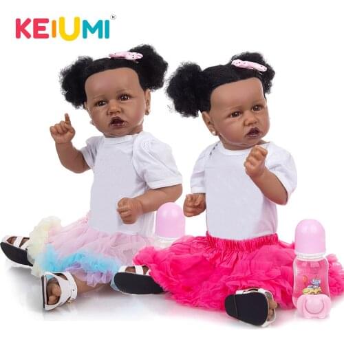 KEIUMI 57 CM Dress Up Reborn Baby Dolls Full Body Silicone Vinyl Fast Delivery For Christmas Gift Children Birthday Surprise