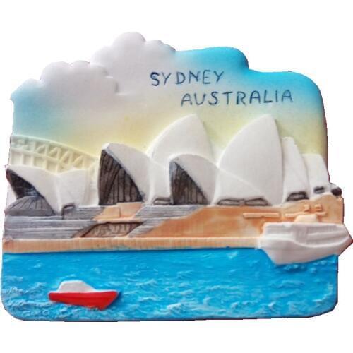 Sydney Opera House Aromatherapy Cold Porcelain Hand-Painted 3D Fridge Magnets Travel Souvenirs Refrigerator Magnetic Sticker