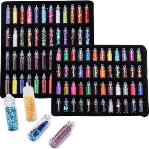 48color Slime Sequins/glitter Filler Fluffy Box Toys For Children Charms Lizun Diy Kit Decoration Toy Accessories