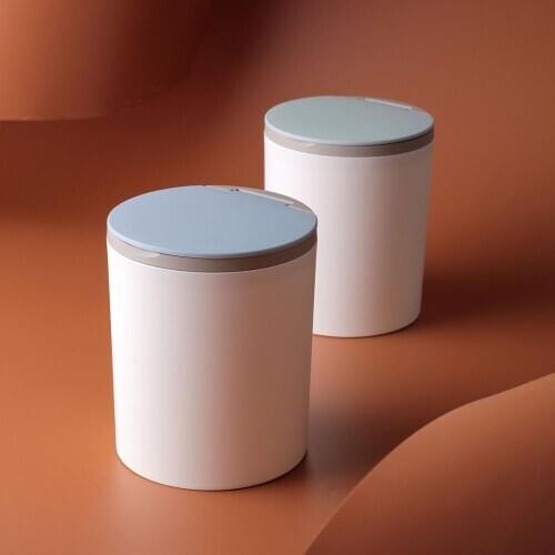 Desktop Trash Can Creative Mini Plastic Bucket Bin 2 Colors Home Office Supplies Small Trash Bin Garbage Storage Cans Bin