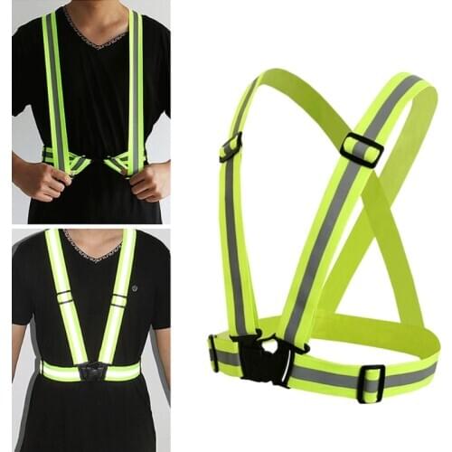 High Visibility Neon Reflective Belt Safety Vest Fit For Running Cycling Sports W91F