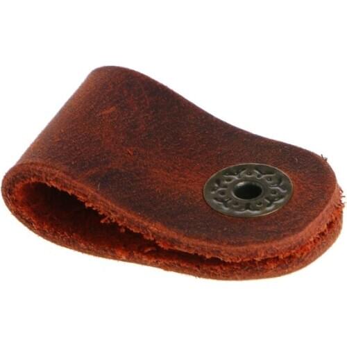 Faux Leather Cable Cord Organizer Clip Wrap Bobbin Earphone Wire Winder Tool