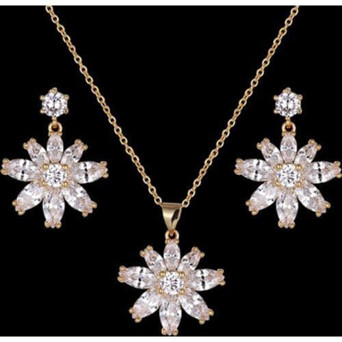 Zlxgirl necklace with earring jewelry set horse eye shape irregular zircon pave setting star classic wedding gifts
