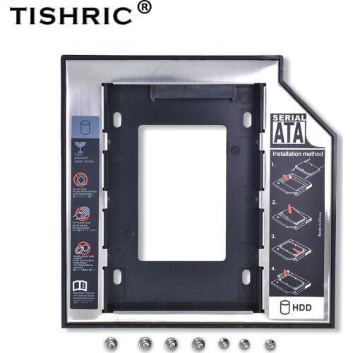 Tishric Optibay 2nd HDD Caddy 9.5mm Aluminum Universal SATA 3.0 2.5" SSD Case Hard Disk Adapter DVD HDD For Laptop ODD