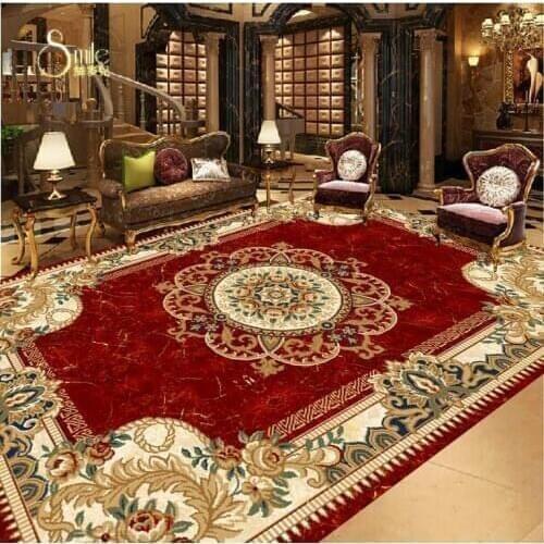 PVC waterproof floor wallpaper 3d for bathrooms marble Custom Photo self-adhesive 3D floor Home Decoration