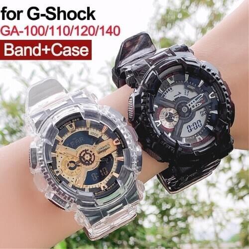 Resin Replacement Watch Strap for Casio G-Shock GA-110/100/120/140 GD-100/110/120 GLS-100 GAX-100 Transparent Case Band Bracelet