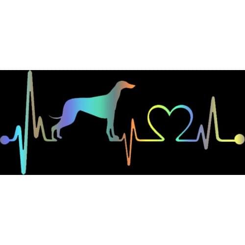 S51153 Various Sizes/Colors Car Stickers Vinyl Decal Greyhound heartbeat dog Motorcycle Decorative Accessories Waterproof