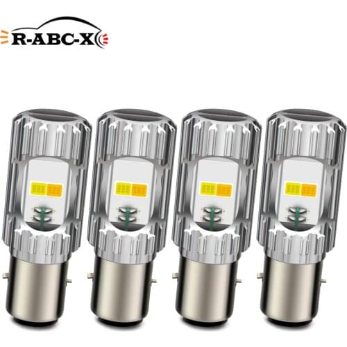 RUIANDSION 4Pcs H6 BA20d H4 9003 HB2 HS1 P43T 12V-85V White Yellow Switchback Car LED Fog Light 24V 48V Motorcycle Headlight